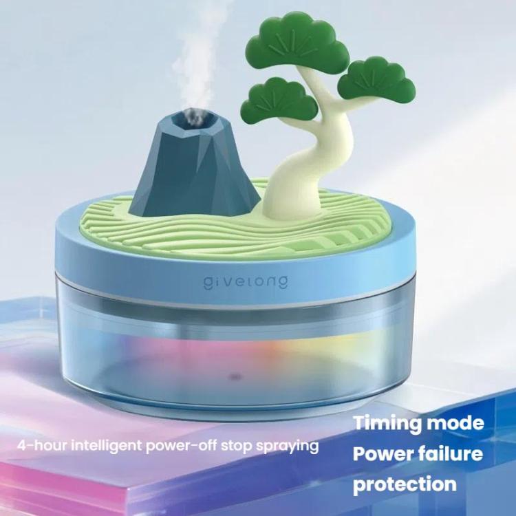 Givelong Mini Portable Landscape Humidifier Plant Pot Hydrator Mister USB Car Spray Aromatherapy Diffuser(Cherry Tree)