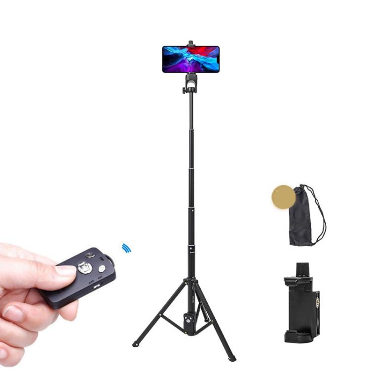 YUNTENG 1688L 16.5-77 Inch Phone Camera Selfie Stick Tripod With Bluetooth Remote Control(Black)
