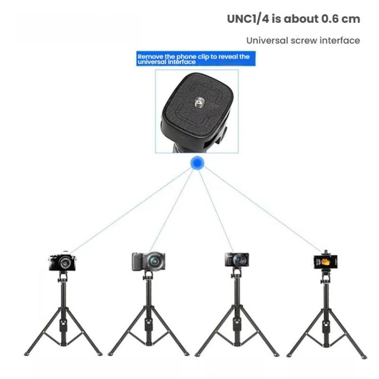 YUNTENG 1688L 16.5-77 Inch Phone Camera Selfie Stick Tripod With Bluetooth Remote Control(Black)