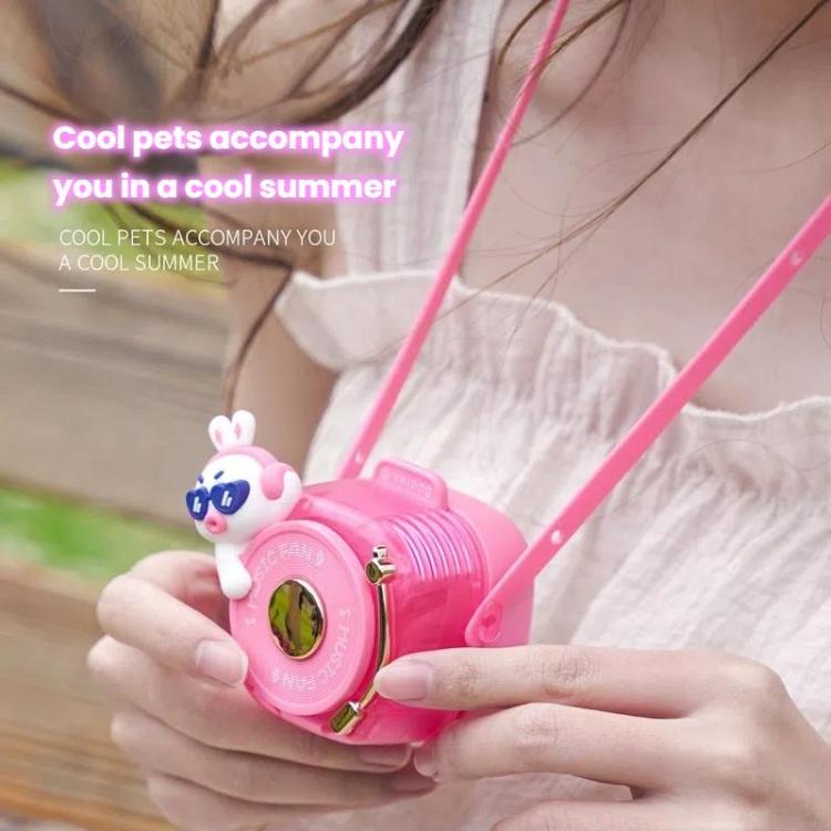 Givelong Cute Cool Pet DJ Lanyard Small Fan USB Rechargeable Compact Portable Bladeless Neck Fan(Cool Dragon)