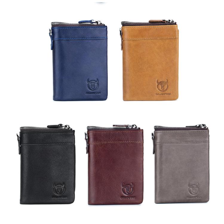 BULL CAPTAIN 050 RFID Anti-theft Top Layer Multi-Slot Wallet with Detachable Coin Purse(Blue)