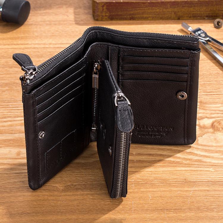 BULL CAPTAIN 050 RFID Anti-theft Top Layer Multi-Slot Wallet with Detachable Coin Purse(Gray)