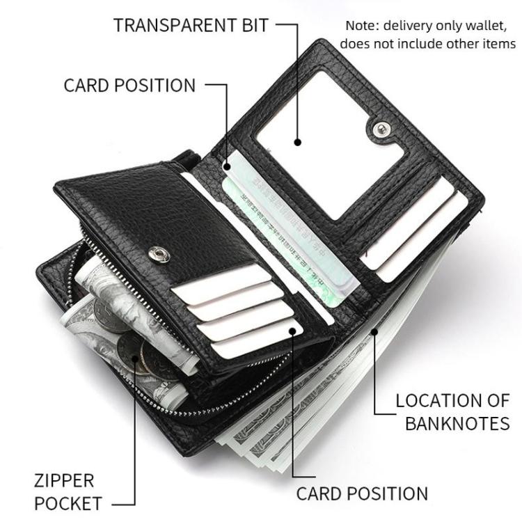 Dibaoleiou Men Anti-Theft Chain Wallet Retro Money Purse Driver License Card Bag Zipper Coin Purse(Coffee)
