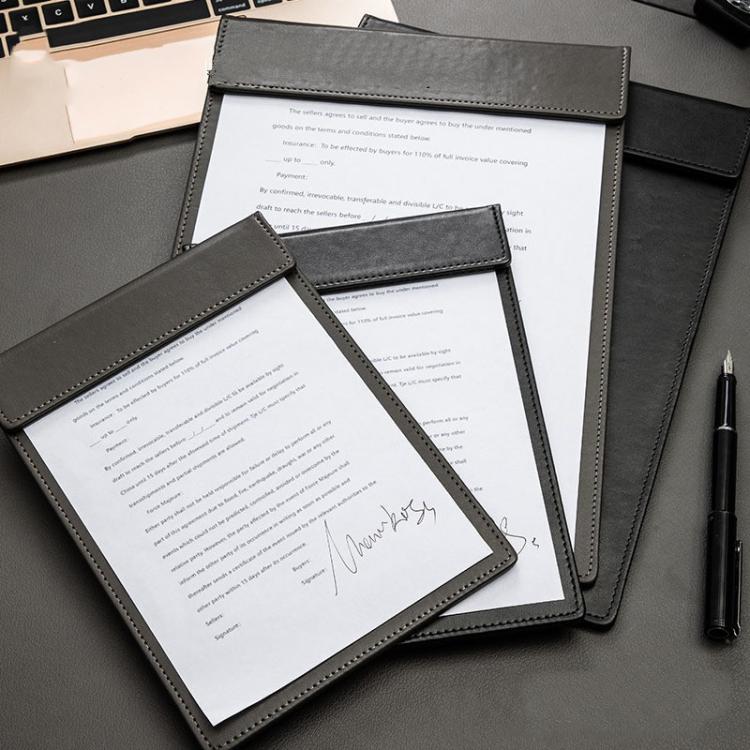 Deli  64506 A4 PU Magnetic Clipboard Writing Board File Folder for Office, Hotel, Meetings, Signing Documents(Black)