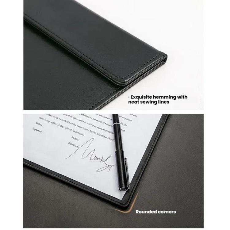 Deli  64506 A4 PU Magnetic Clipboard Writing Board File Folder for Office, Hotel, Meetings, Signing Documents(Black)