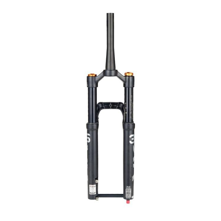 KRSEC XR36 Front Fork Straight Taper Tube Barrel Axle Mountain Bike Wire Damping Forks, Size: 27.5 inch(Black)