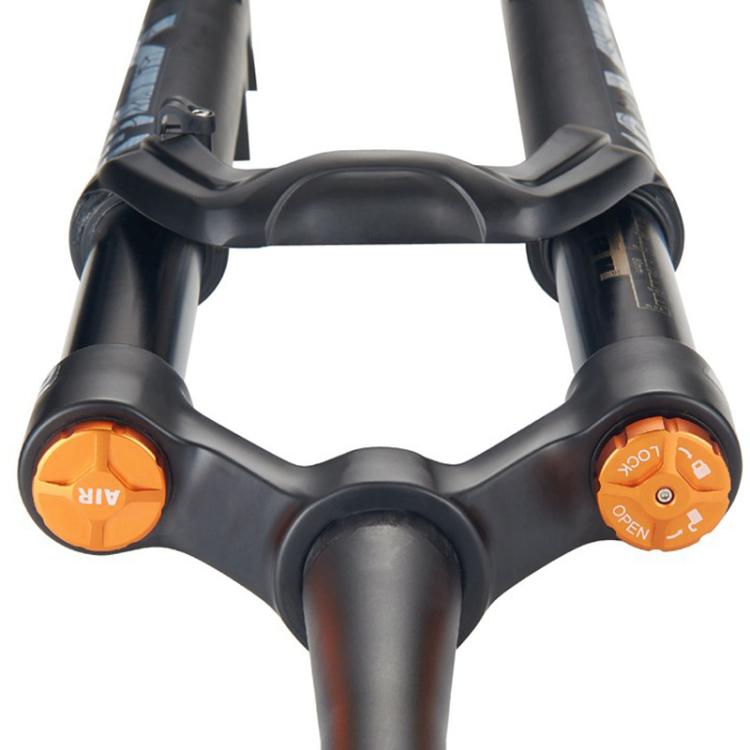 KRSEC XR36 Front Fork Straight Taper Tube Barrel Axle Mountain Bike Wire Damping Forks, Size: 27.5 inch(Black)