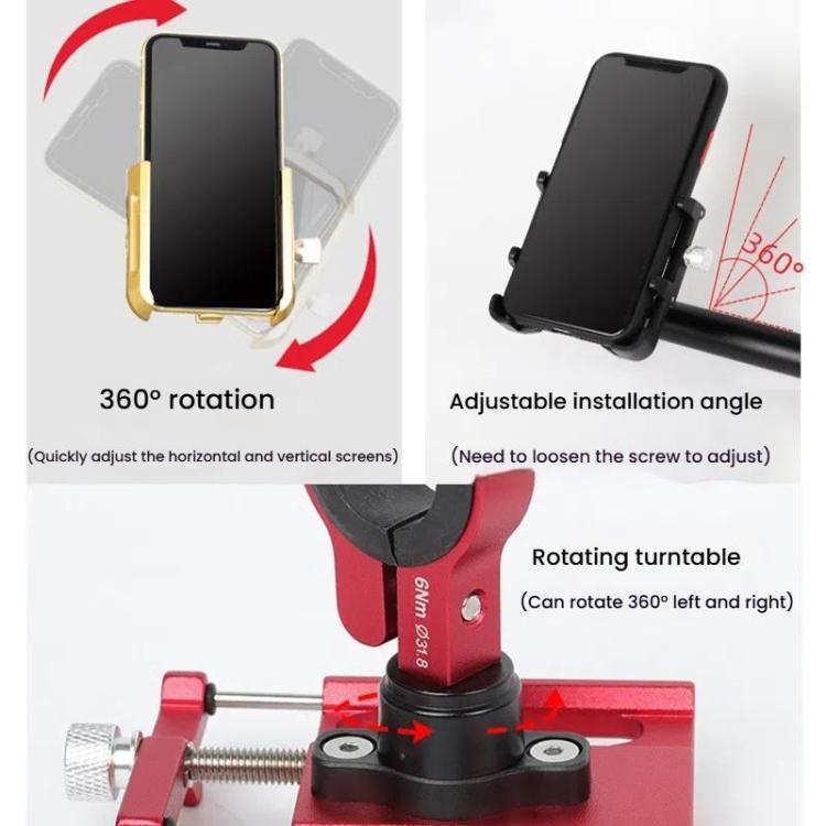 ENLEE E-300 Bicycle Cell Phone Holder Cycling Shockproof Navigation Mount(Black)
