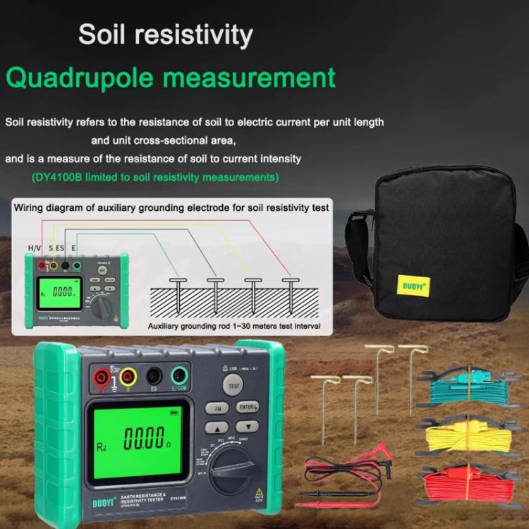 DUOYI Digital Ground Resistance Meter Tester, Model: DY4100B