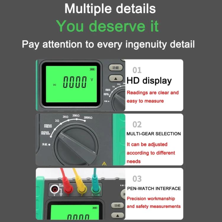 DUOYI Digital Ground Resistance Meter Tester, Model: DY4100A