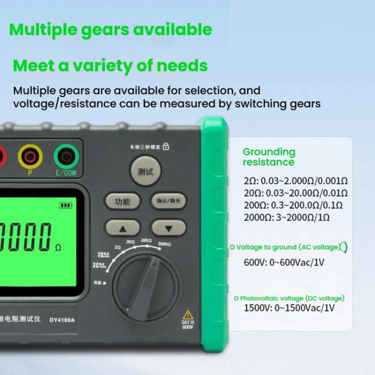 DUOYI Digital Ground Resistance Meter Tester, Model: DY4100A