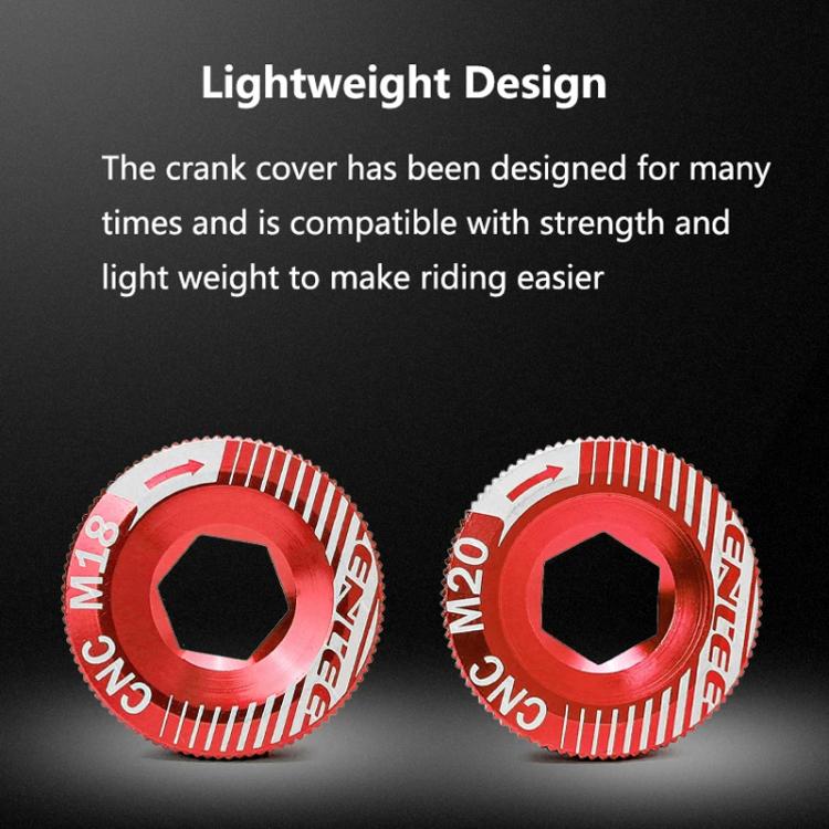 ENLEE Aluminum Bicycle Crank Cover Crank Screws, Color: M20 Red
