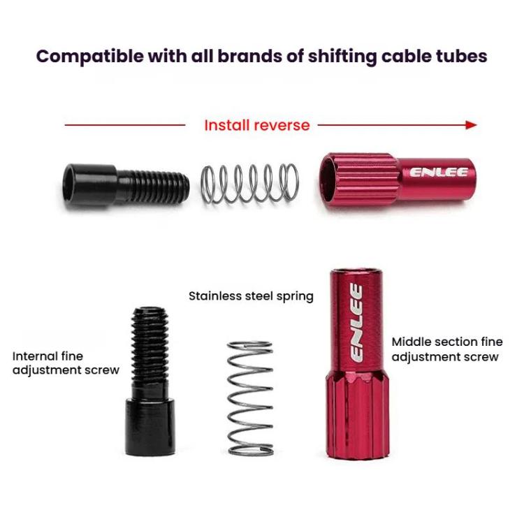 ENLEE Mountain Road Bicycle Shift Center Trim Screws 4mm Cable Brake Cable Adjustment Screw(Titanium Color)