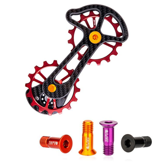 2pcs ZTTO Bicycle Rear Derailleur Sprocket Screws M5 Modified Road Mountain Derailleur Guide Wheel(Black)