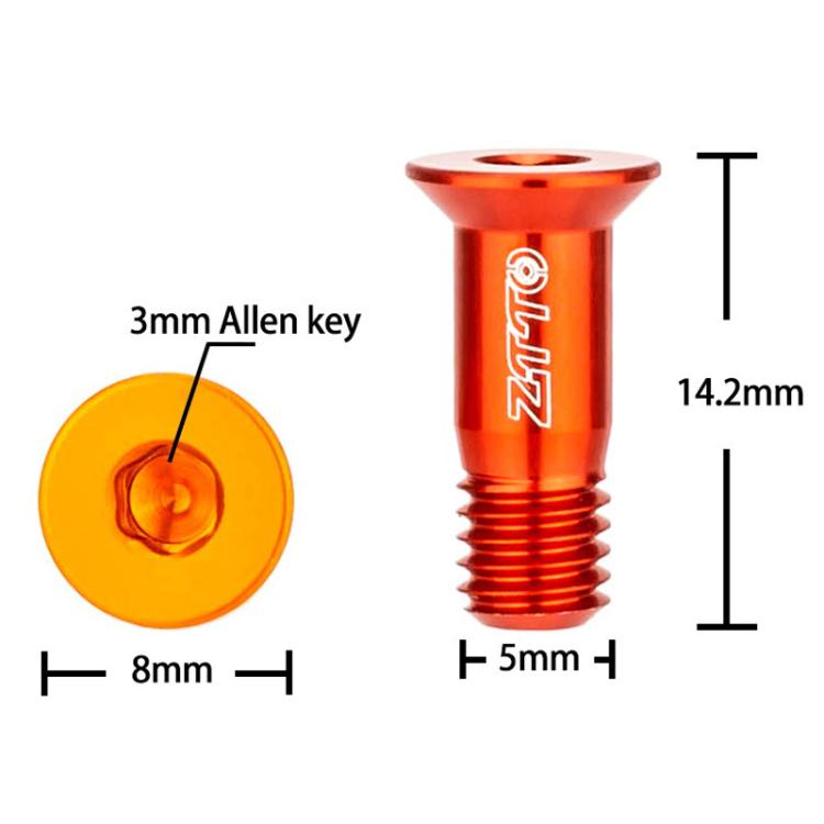 2pcs ZTTO Bicycle Rear Derailleur Sprocket Screws M5 Modified Road Mountain Derailleur Guide Wheel(Black)