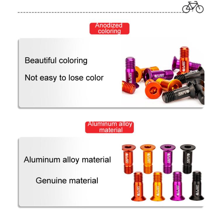 2pcs ZTTO Bicycle Rear Derailleur Sprocket Screws M5 Modified Road Mountain Derailleur Guide Wheel(Purple)