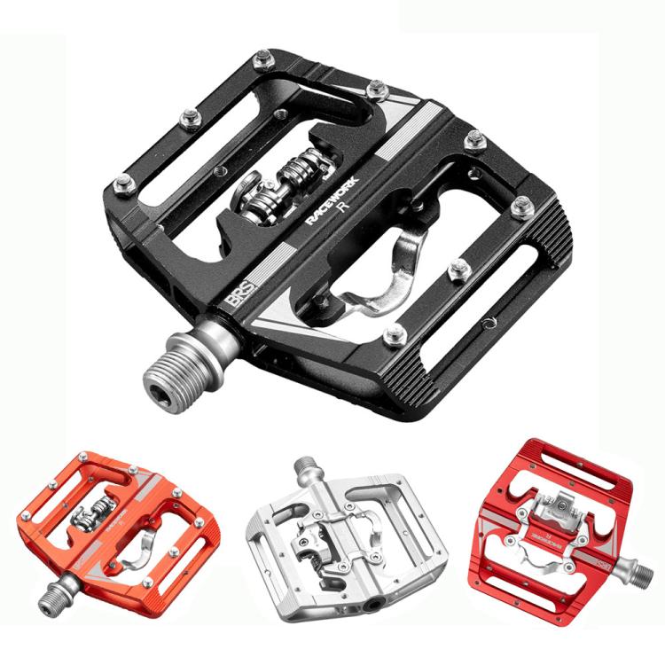 RACEWORK M215 Bicycle Lock Pedal To Flat Pedal Aluminum Alloy SPD Clipless Pedal(Titanium-color)