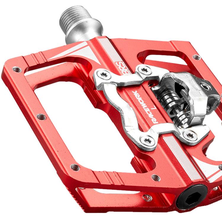 RACEWORK M215 Bicycle Lock Pedal To Flat Pedal Aluminum Alloy SPD Clipless Pedal(Black)
