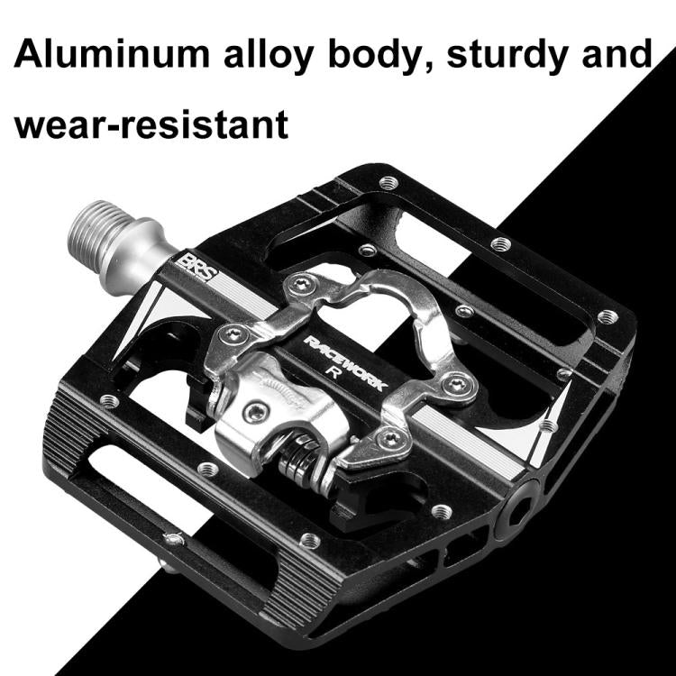 RACEWORK M215 Bicycle Lock Pedal To Flat Pedal Aluminum Alloy SPD Clipless Pedal(Titanium-color)