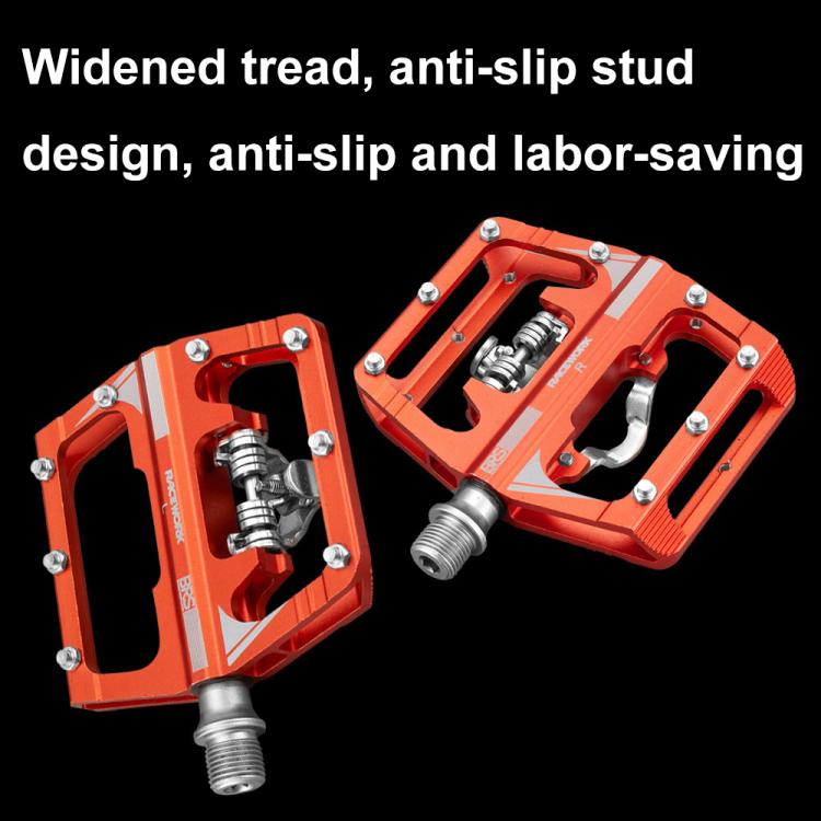 RACEWORK M215 Bicycle Lock Pedal To Flat Pedal Aluminum Alloy SPD Clipless Pedal(Titanium-color)