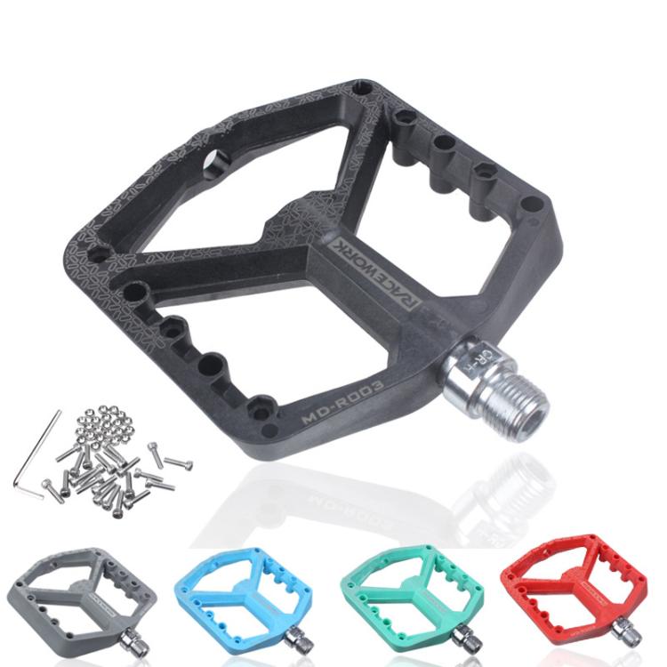 RACEWORK RK579 1pair Bicycle Wide Anti-slip Bearing Pedal Nylon Pedal(Gray)