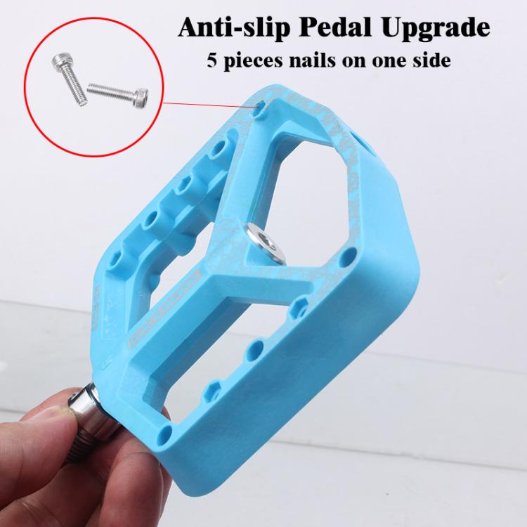 RACEWORK RK579 1pair Bicycle Wide Anti-slip Bearing Pedal Nylon Pedal(Gray)