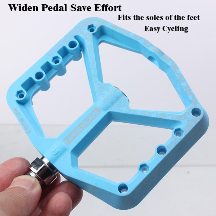 RACEWORK RK579 1pair Bicycle Wide Anti-slip Bearing Pedal Nylon Pedal(Gray)