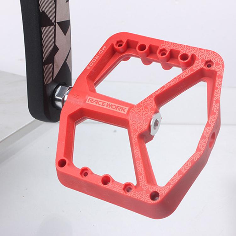 RACEWORK RK579 1pair Bicycle Wide Anti-slip Bearing Pedal Nylon Pedal(Cyan)