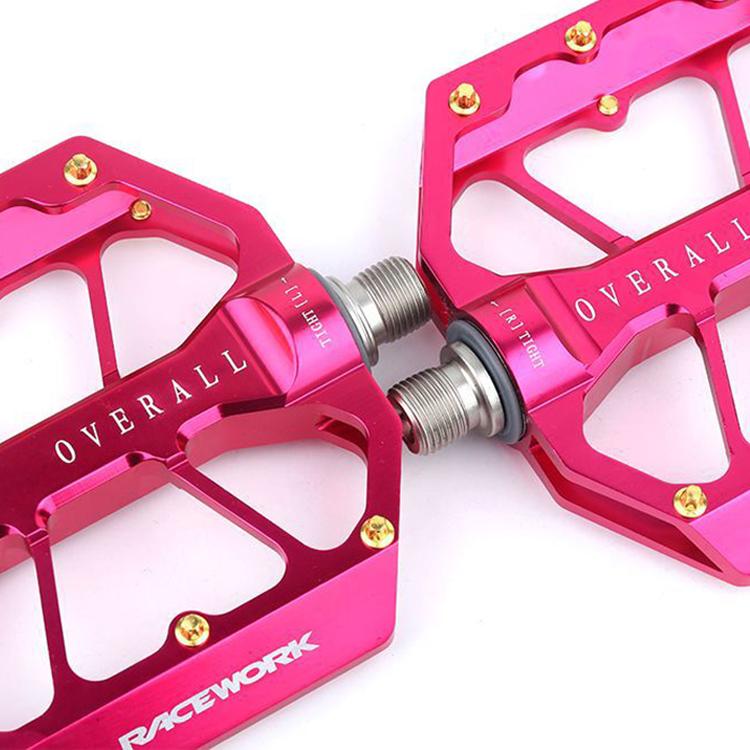 RACEWORK D029 CNC Triple Bearing Hollow Anti-slip Bicycle Pedals(Purple)