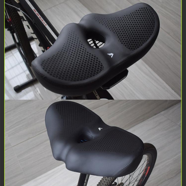 FMFXTRA Thickened Bicycle Saddle Mountain Bike Shaped Saddle, Color: Black