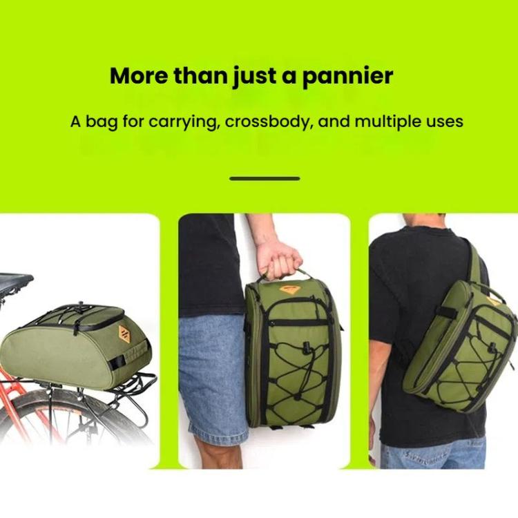 BELIROW Bicycle Rack Tail Bag Folding Bike Quick Release Pannier Bag(Army Green)