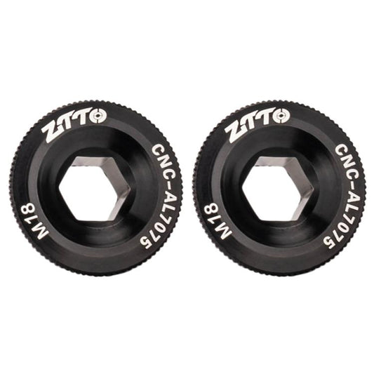2pcs ZTTO Bicycle Aluminum Alloy Crank Cover Mountain Bike Crank Screws, Style: M18 Black