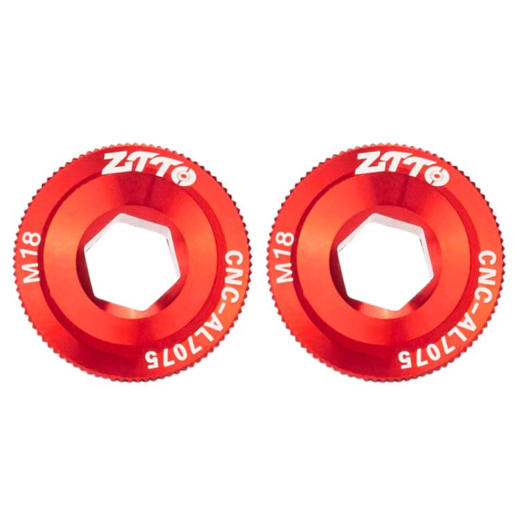 2pcs ZTTO Bicycle Aluminum Alloy Crank Cover Mountain Bike Crank Screws, Style: M18 Red