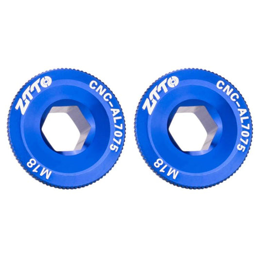 2pcs ZTTO Bicycle Aluminum Alloy Crank Cover Mountain Bike Crank Screws, Style: M18 Blue