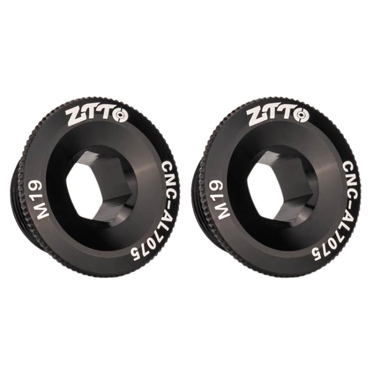 2pcs ZTTO Bicycle Aluminum Alloy Crank Cover Mountain Bike Crank Screws, Style: M19 Black