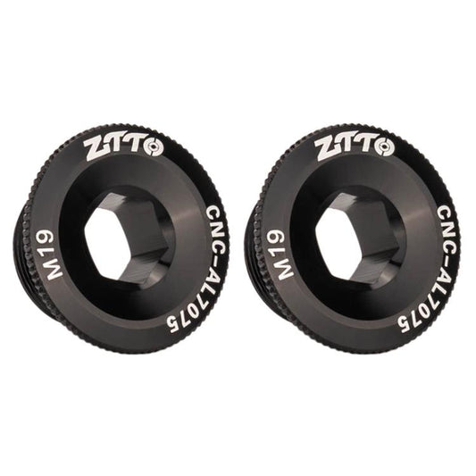 2pcs ZTTO Bicycle Aluminum Alloy Crank Cover Mountain Bike Crank Screws, Style: M19 Black