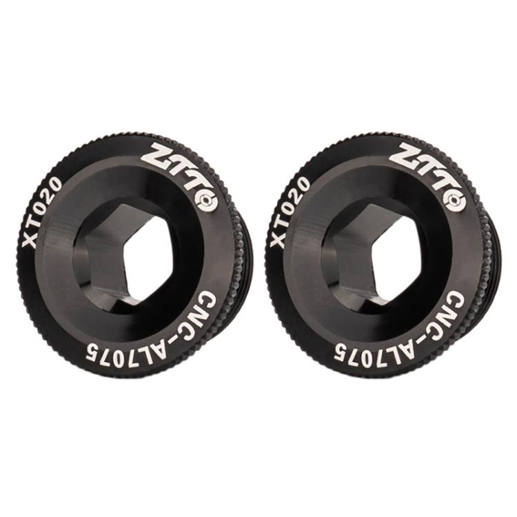 2pcs ZTTO Bicycle Aluminum Alloy Crank Cover Mountain Bike Crank Screws, Style: M20 Black