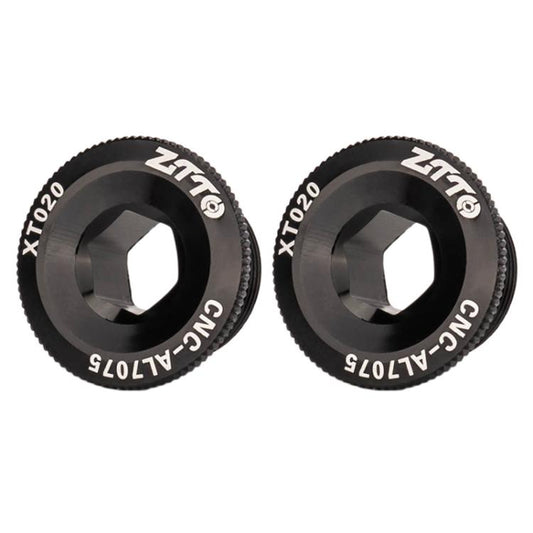 2pcs ZTTO Bicycle Aluminum Alloy Crank Cover Mountain Bike Crank Screws, Style: M20 Black
