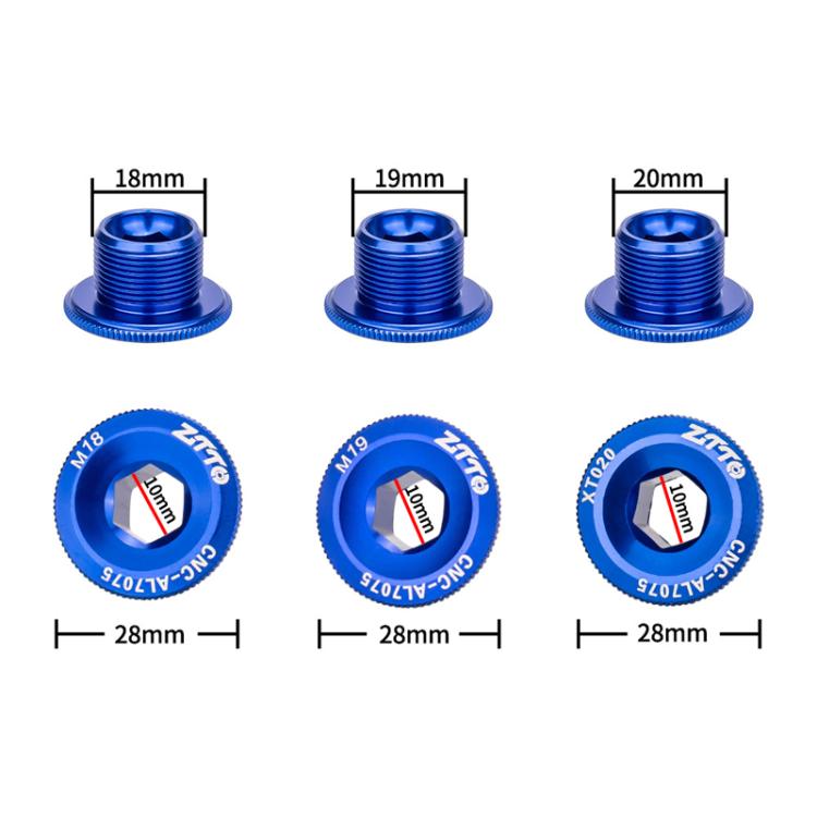 2pcs ZTTO Bicycle Aluminum Alloy Crank Cover Mountain Bike Crank Screws, Style: M20 Red