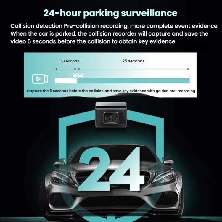 Anytek T2 PRO 3.0 Inch 2K HD Night Vision Recorder Hidden Car Camera Front And Rear Dual Recording(Without Memory)
