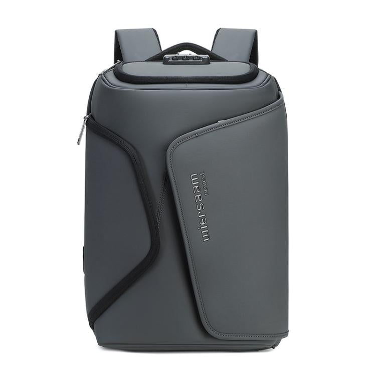 Wiersaam Men Anti-Theft Business Travel Backpack Water-Resistant Laptop Backpack With USB Charging Port(Gray)