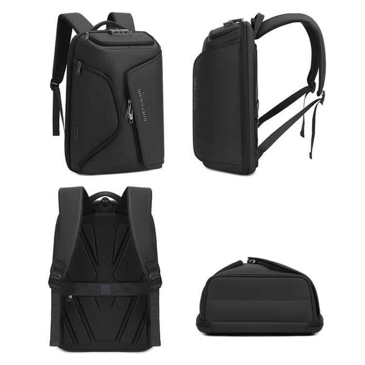 Wiersaam Men Anti-Theft Business Travel Backpack Water-Resistant Laptop Backpack With USB Charging Port(Gray)