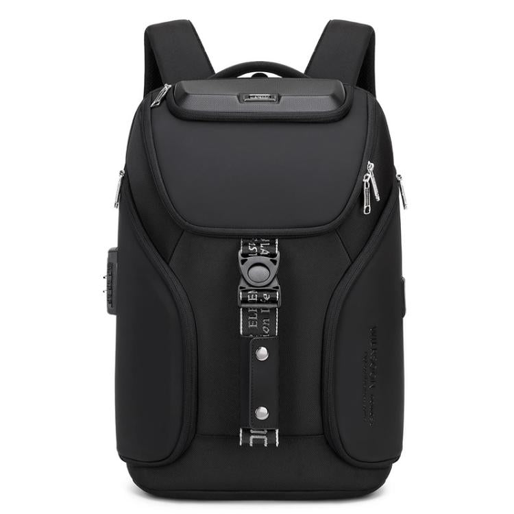 Wiersaam WY68173 Men Waterproof Anti-Theft Business Backpack With Lock & USB Ports(Black)