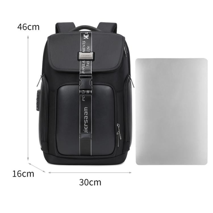 Wiersaam WY1200 Men Waterproof Anti-Theft Business Backpack Multiple Organizer Compartments(Black)