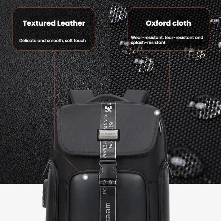 Wiersaam WY1200 Men Waterproof Anti-Theft Business Backpack Multiple Organizer Compartments(Black)