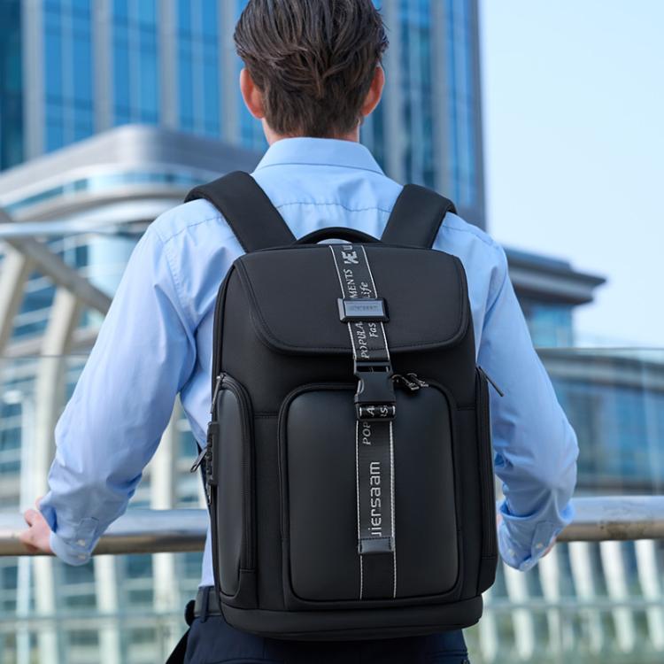 Wiersaam WY1200 Men Waterproof Anti-Theft Business Backpack Multiple Organizer Compartments(Black)