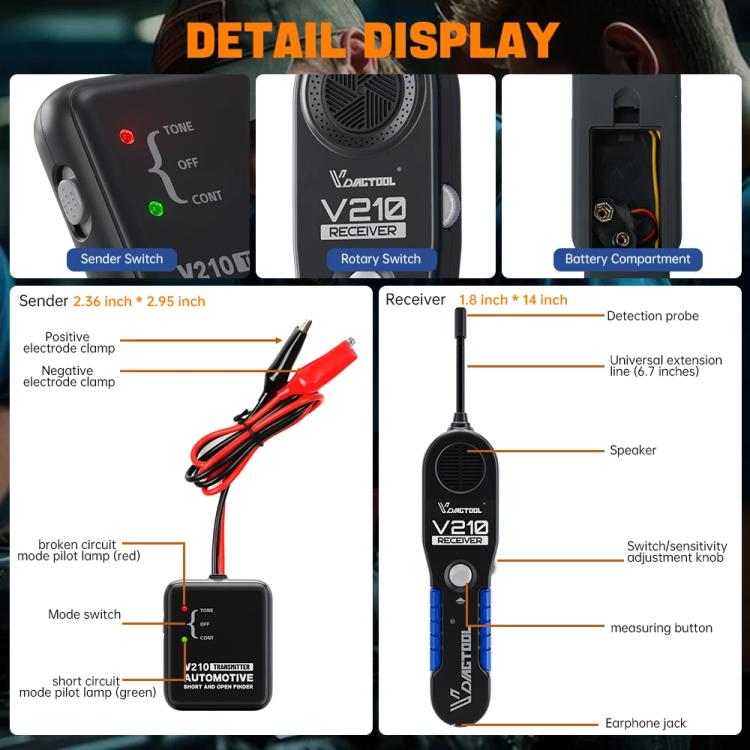 VDIAGTOOL 6-42V Automotive Circuit Tester(V210)