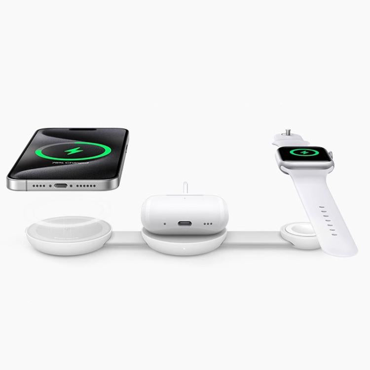 ANKER B25M8 3 In 1 15W Magnetic Wireless Charger For  iPhone, iWatch, AirPods(White)