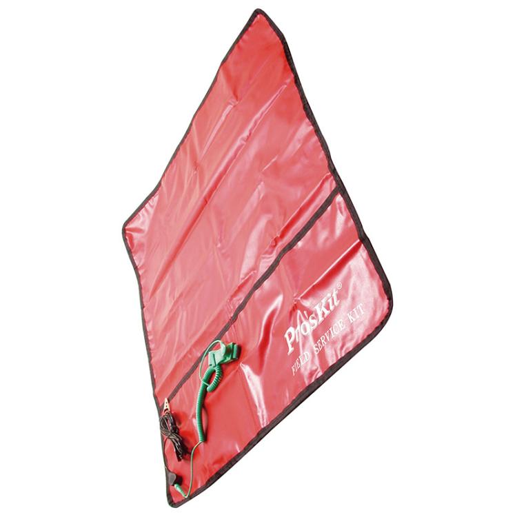 ProsKit 8PK-AS07-1 26x24 Inch ESD Anti-Static Work Mat with 2m Wrist Strap & 3m Grounding Cord(Red)