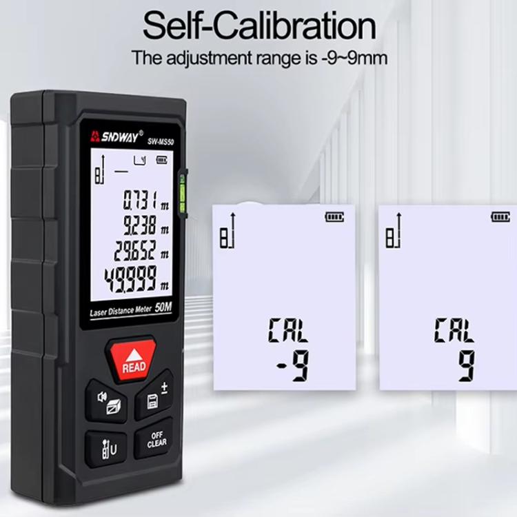SNDWAY SW-MS50 50M Laser Distance Measuring Instrument High Precision Laser Ruler